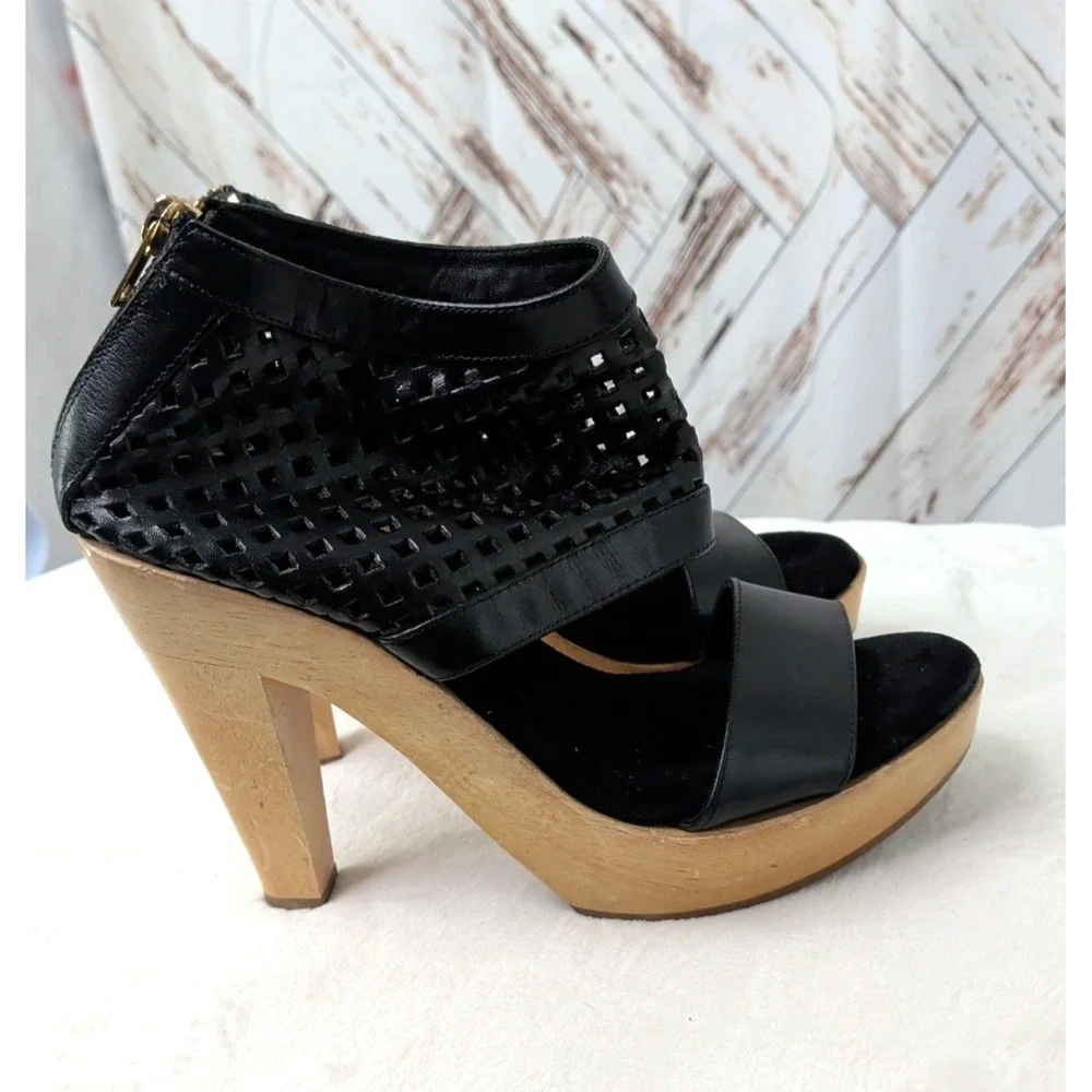 Loeffler‎ Randall Wood Sole Platform Sandals